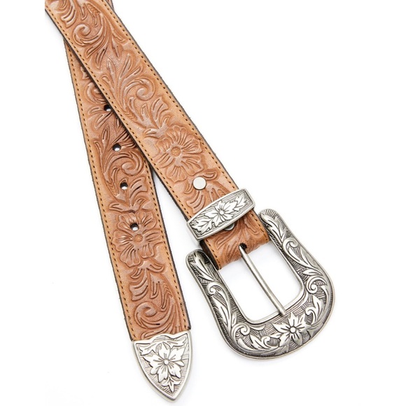 SHYANNE WOMEN'S FLORAL EMBOSSED BUCKLE BELT - Picture 2 of 6